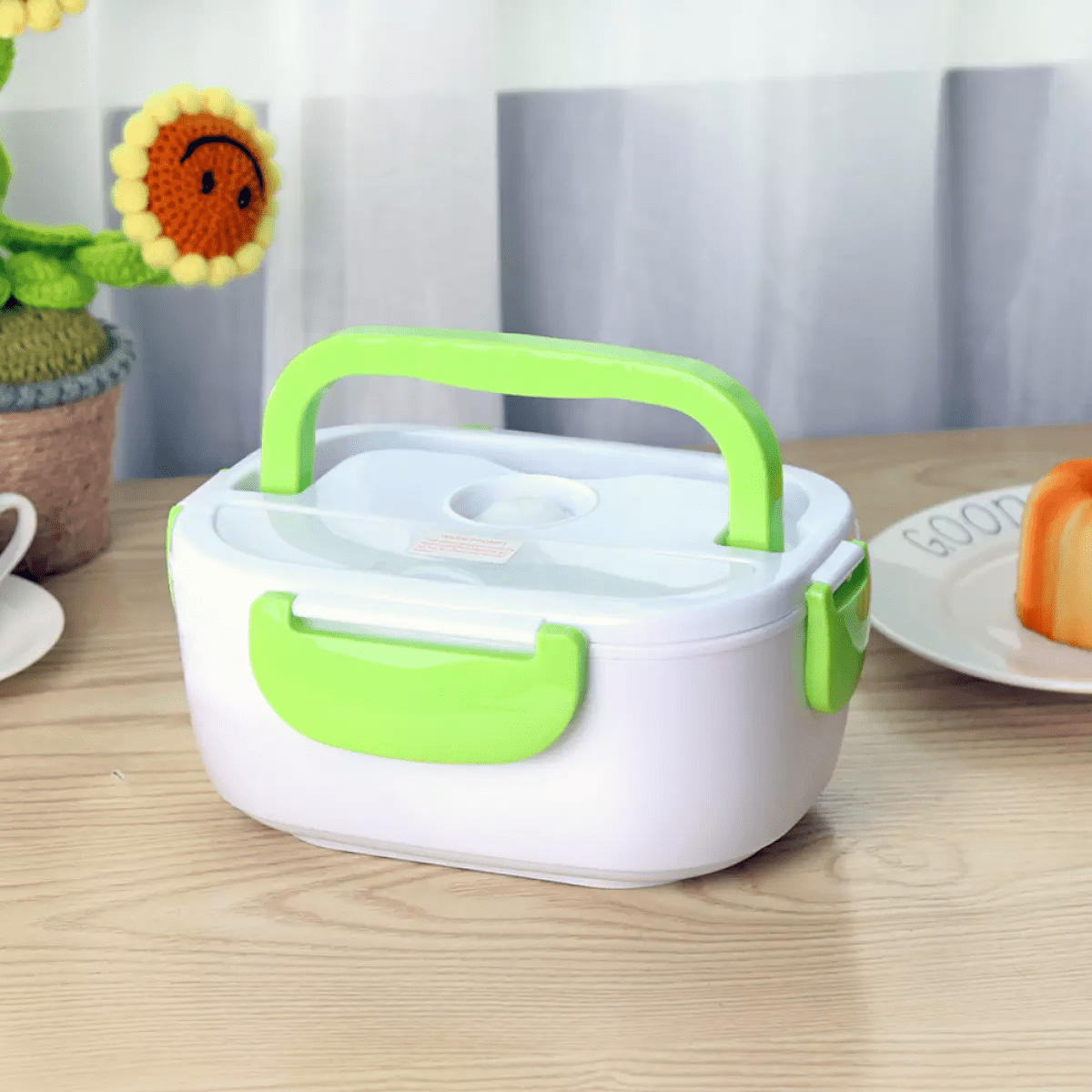 Electric Hot Lunch Box Portable Heated Food Container Heater Lunch Boxes Green Electric Hot Lunch Box