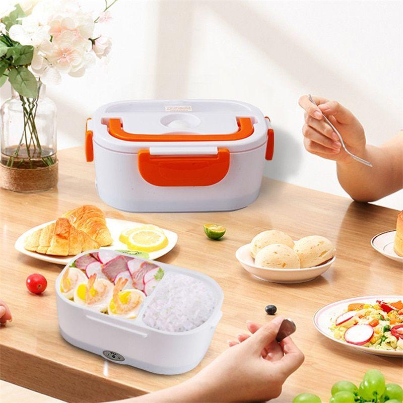 Electric Hot Lunch Box Portable Heated Food Container Heater Lunch Boxes Orange Electric Hot Lunch Box