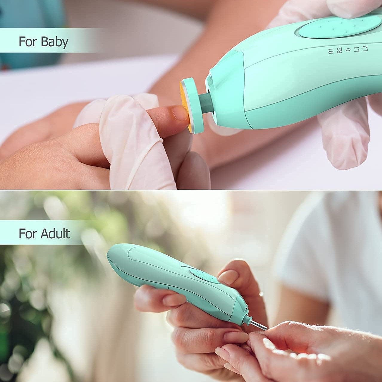 Electric Nail File Best Fingernail Clippers Kit Set for Toes Blue Electric Nail File