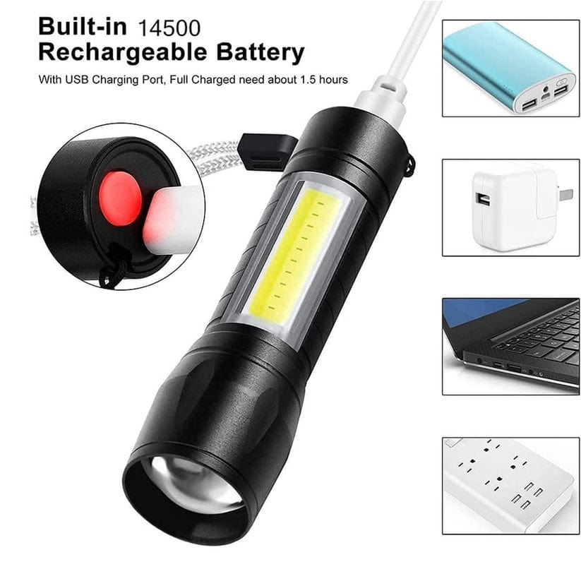 Everyday Flash Torch Light Recharchable battery Led Flashlight (70% off) Rechargeable Led Flashlight (70% off)