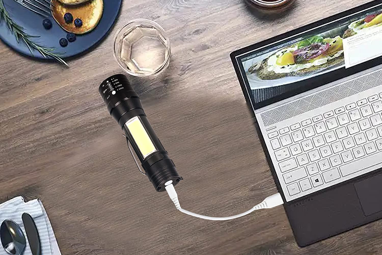 Everyday Flash Torch Light Recharchable battery Led Flashlight (70% off) Rechargeable Led Flashlight (70% off)