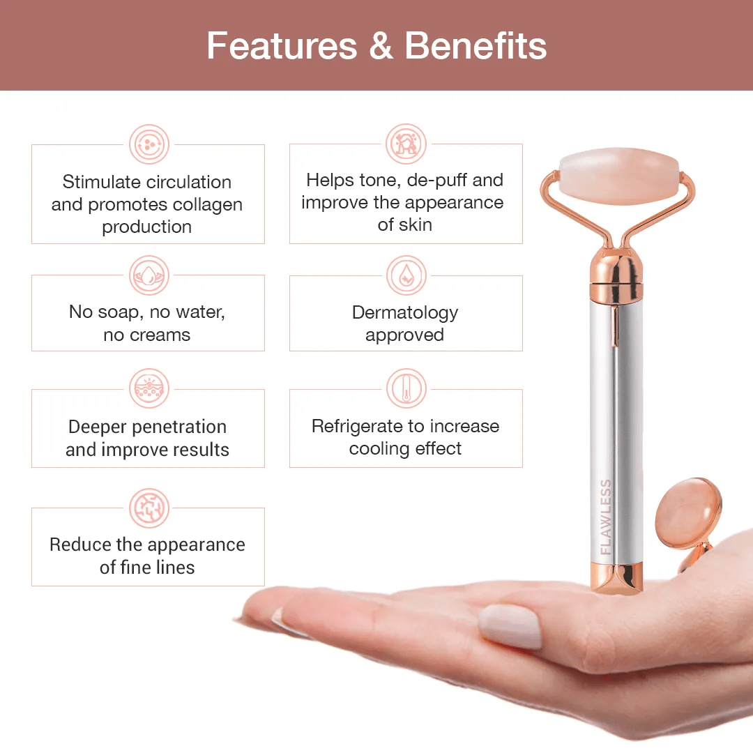Face Jade Roller Massager Flawless Rose Quartz Roller Face Jade Roller Massager