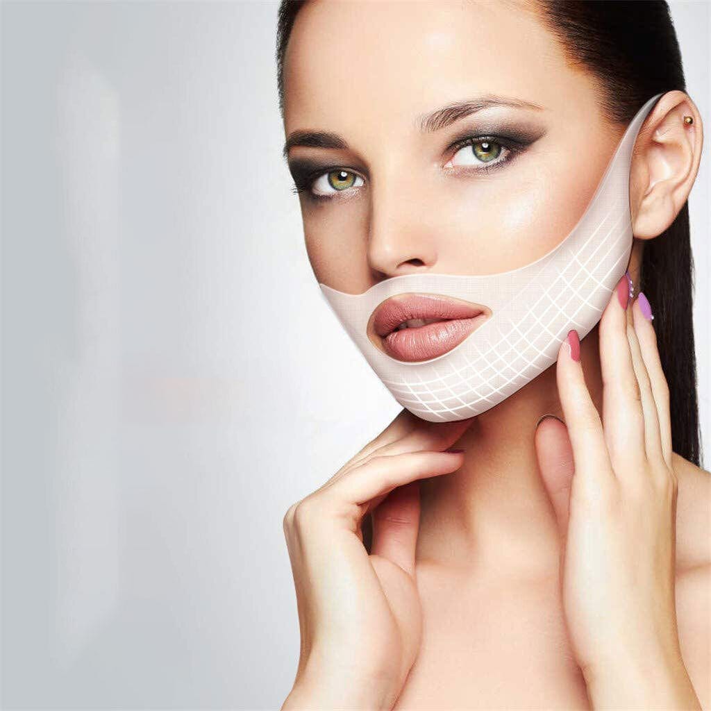 Face Shaper Double Chin Reducer Skin Tightening Mask - Jawline Slimming Mask Jawline Slimming Mask - Pack of 3