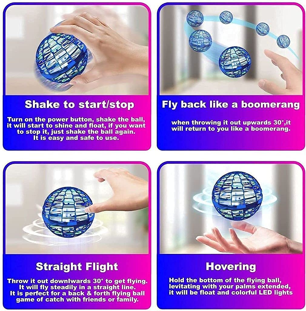 Flying Orb Ball Toy Mini Drone Boomerang Spinner for Kids Flying Ball Toy