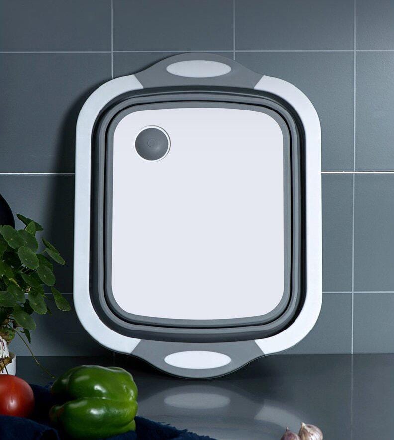 Folding Plastic Cutting Boards Chopping Dish Tub - 3-in-1 Collapsible Cutting Board Chopping Blocks 3-in-1 Collapsible Cutting Board