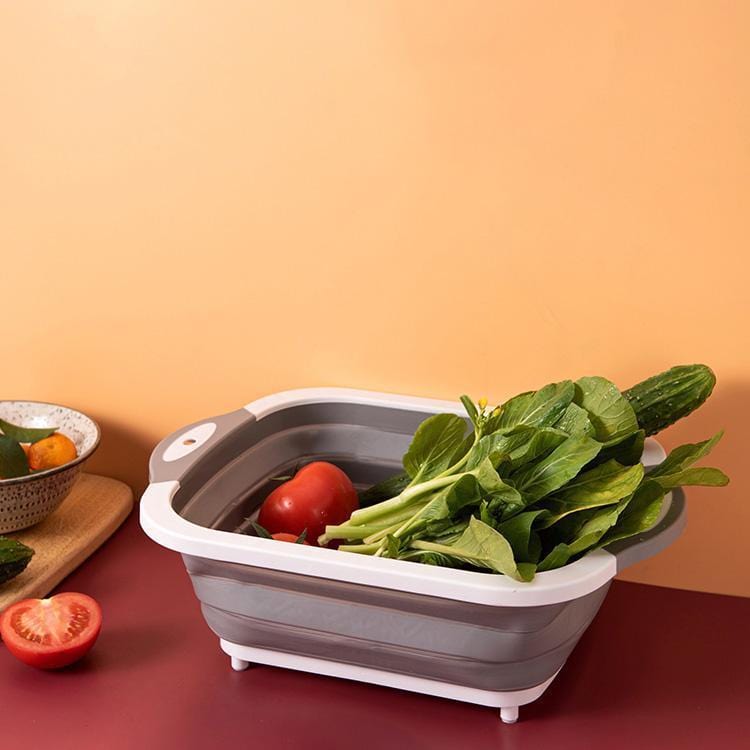 Folding Plastic Cutting Boards Chopping Dish Tub - 3-in-1 Collapsible Cutting Board Chopping Blocks 3-in-1 Collapsible Cutting Board