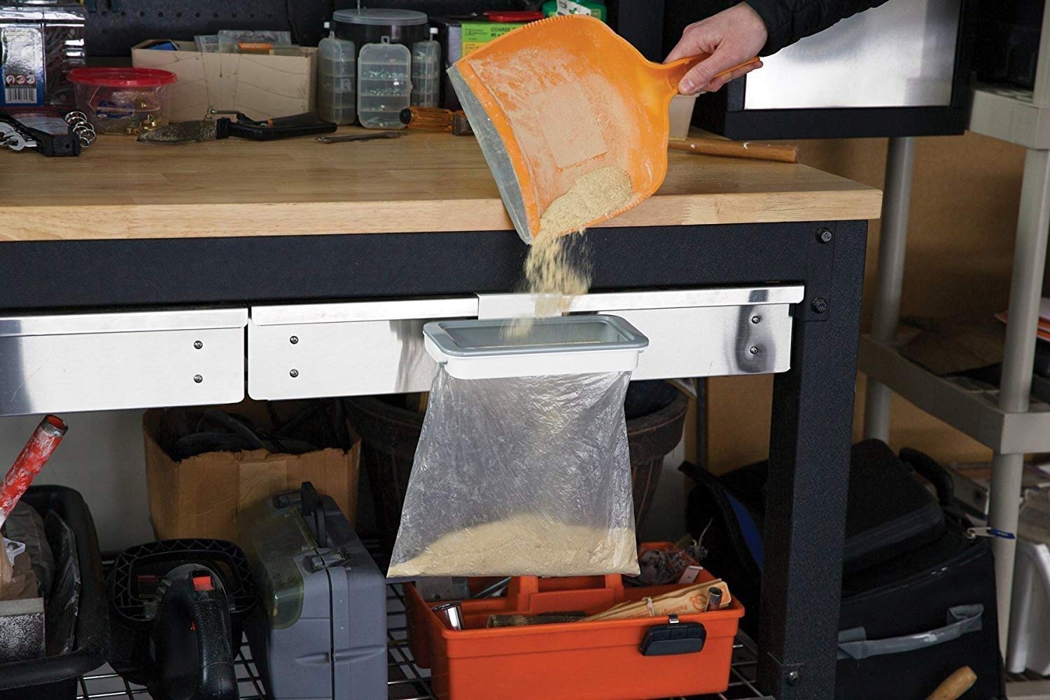 Garbage Bag Holder Hanging Trash Bag Plastic Holder Door Mounted Trash Bag Holder