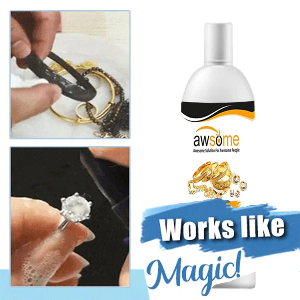 Jewelry Gold Silver Cleaner Polish Liquid Solution Jewelry Cleaner Polish Liquid - Pack of 2