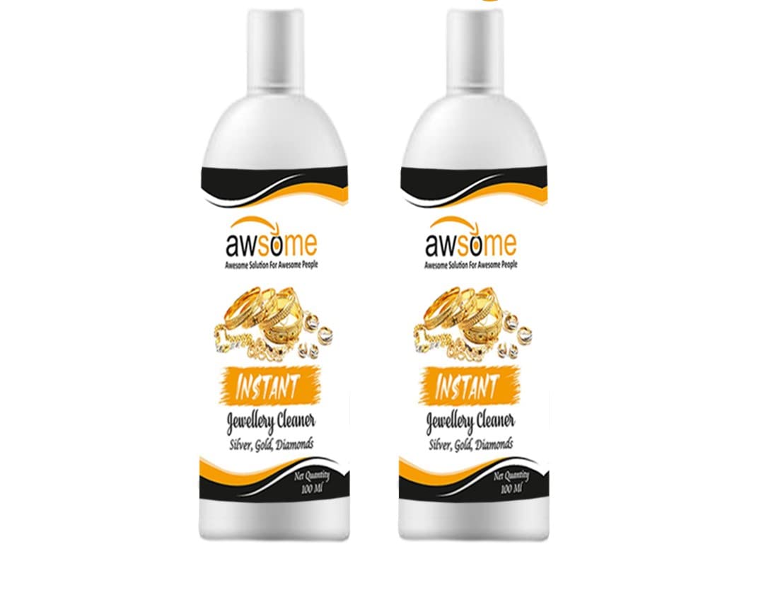 Jewelry Gold Silver Cleaner Polish Liquid Solution Jewelry Cleaner Polish Liquid - Pack of 2