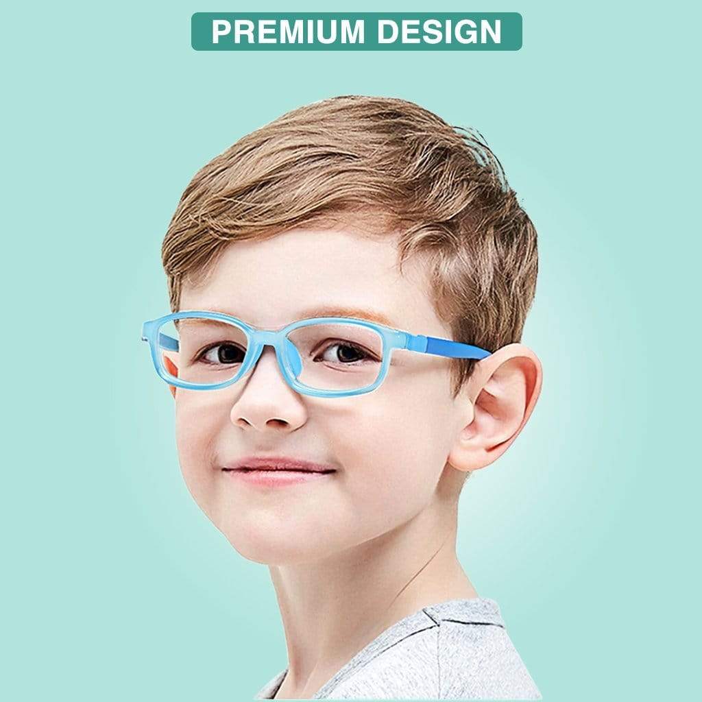 Kids Anti Blue Light Glasses Computer Protection Unbreakable Glasses Sky Blue / Premium / 1-3 Years Kids Anti Blue Light Glasses