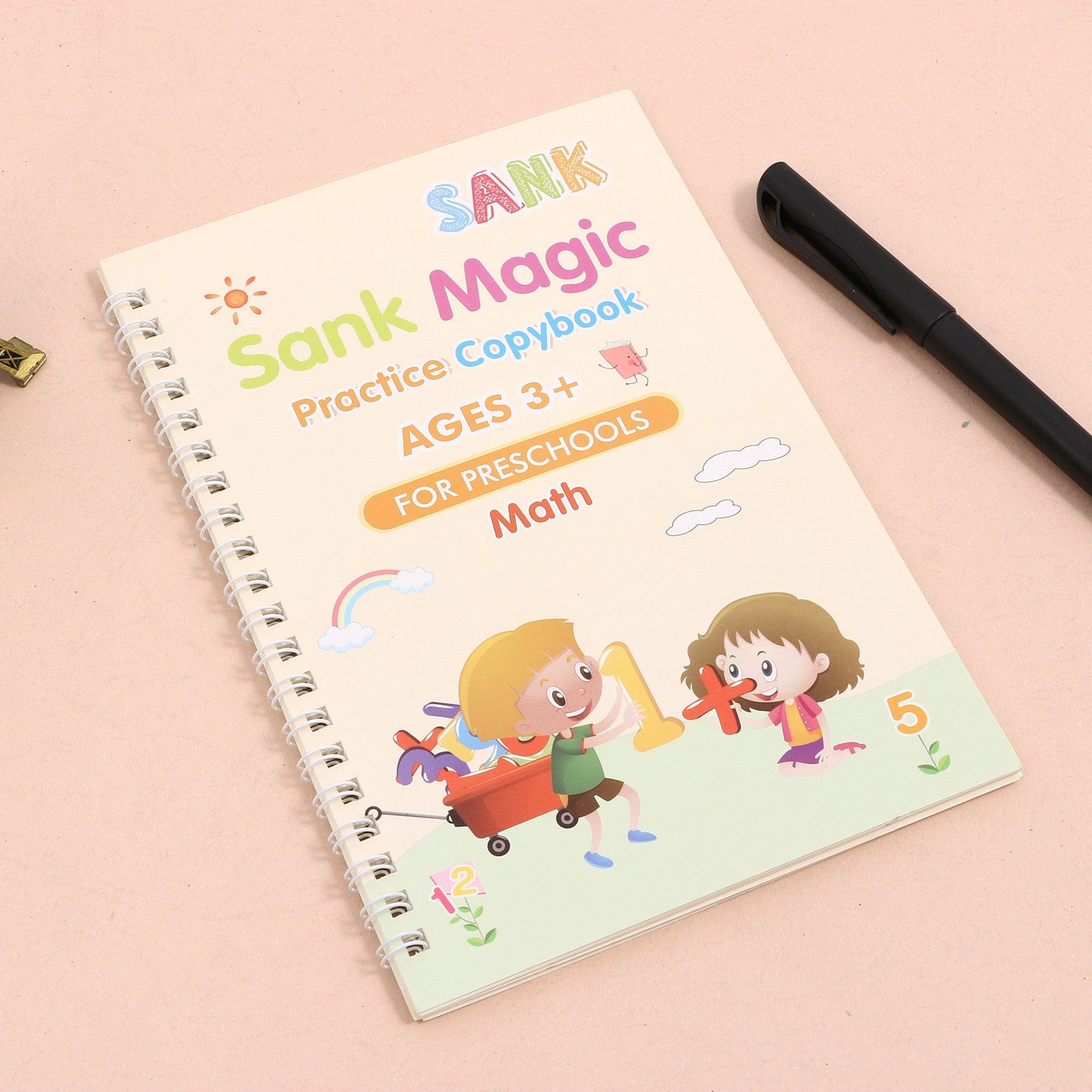Magic Practice Copybook | Handwriting Practice Letters ABC Tracing Sheets kindergarten Magic Practice Copybook (4 BOOKS,1 PEN,1 GRIP,10 REFILL)