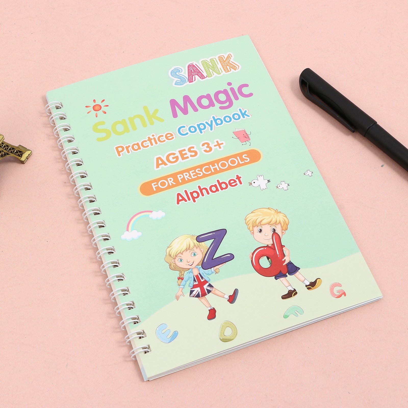 Magic Practice Copybook | Handwriting Practice Letters ABC Tracing Sheets kindergarten Magic Practice Copybook (4 BOOKS,1 PEN,1 GRIP,10 REFILL)