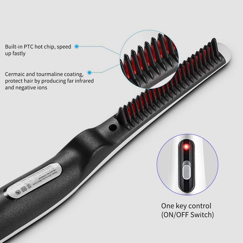 Men Beard Straightener Comb Men Hair Straightening Electric Tool Combs Beard Straightener Comb 2.0