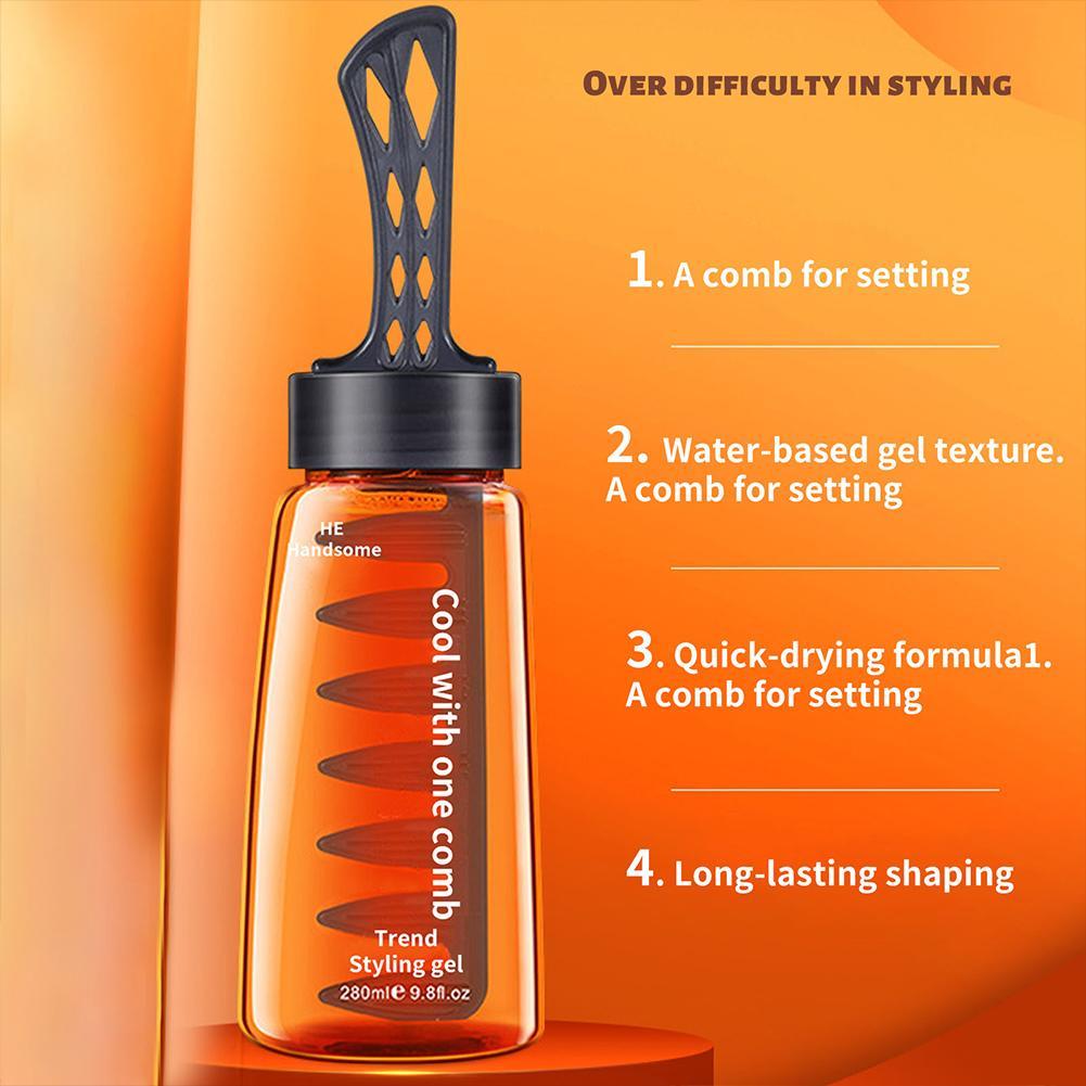 Men Hair Styling Wax Gel With Comb Natural Wet Look Hair Styling Gel With Comb
