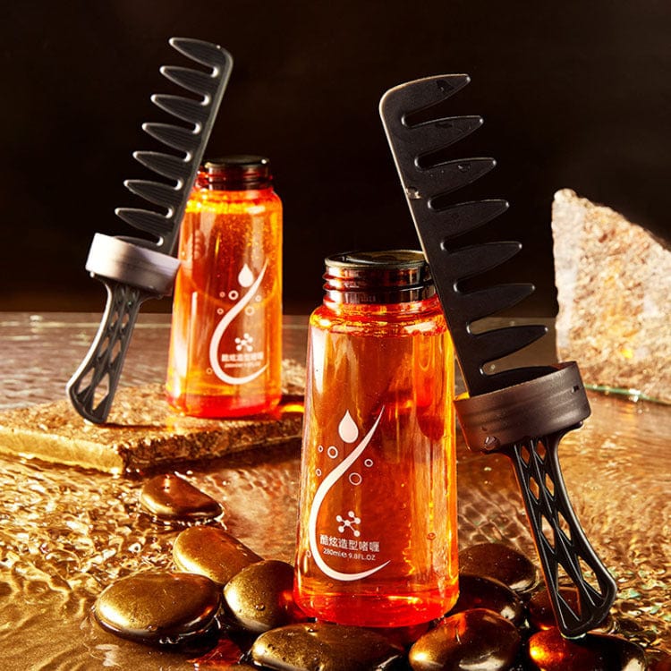 Men Hair Styling Wax Gel With Comb Natural Wet Look Hair Styling Gel With Comb