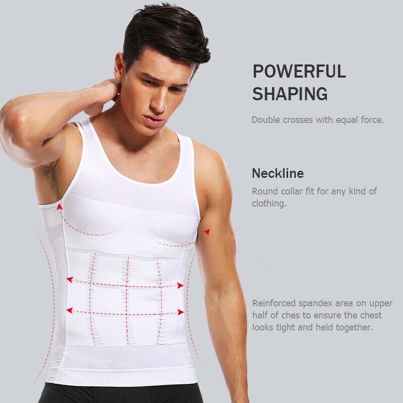 Men Tummy Tucker Slimming Vest Mens Waist Trainer Undershirt Trimmer Slimming Vest Men's Slimming Vest