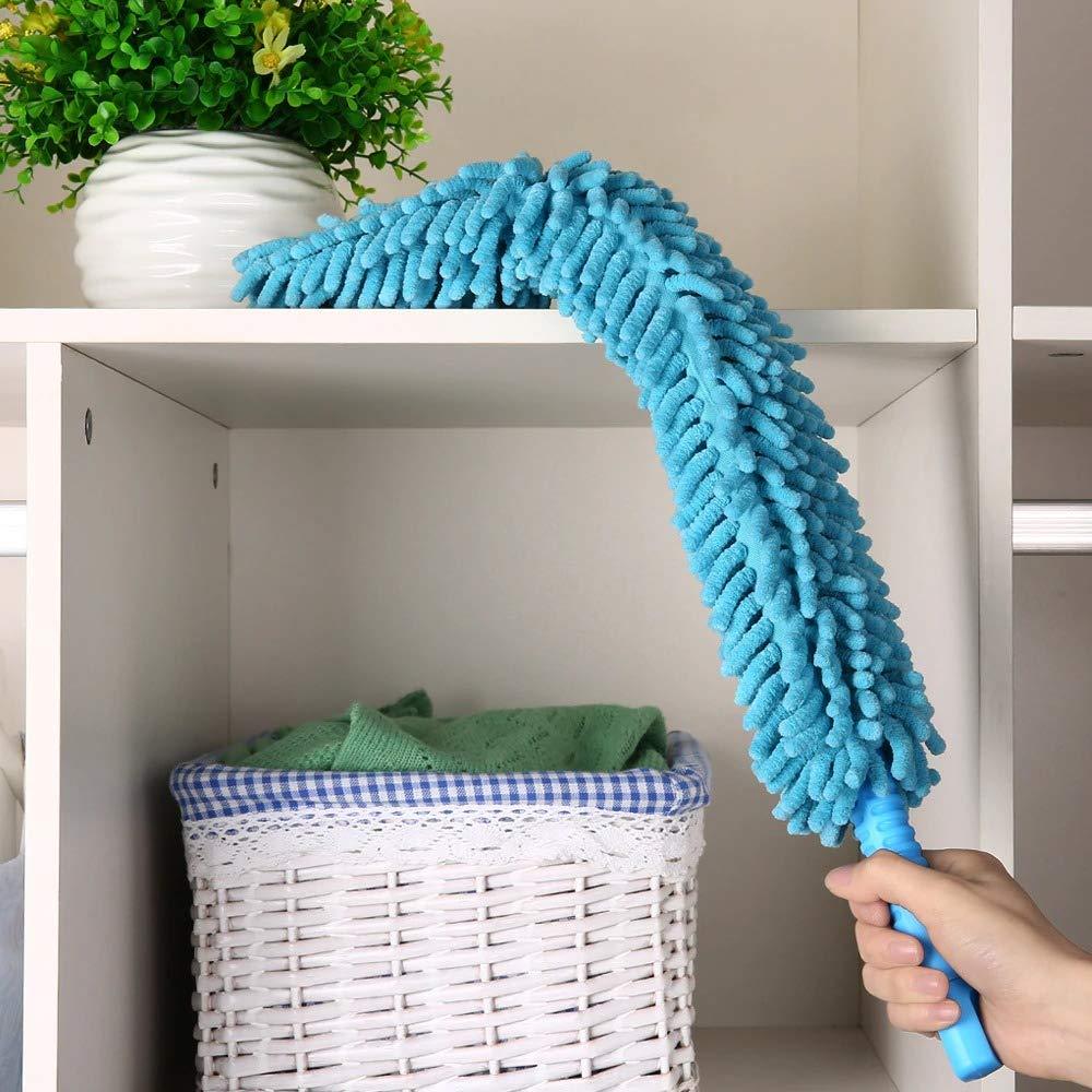 Microfiber Cleaning Broom Ceiling Extendable Flexible Broom Blue Microfiber Cleaning Broom