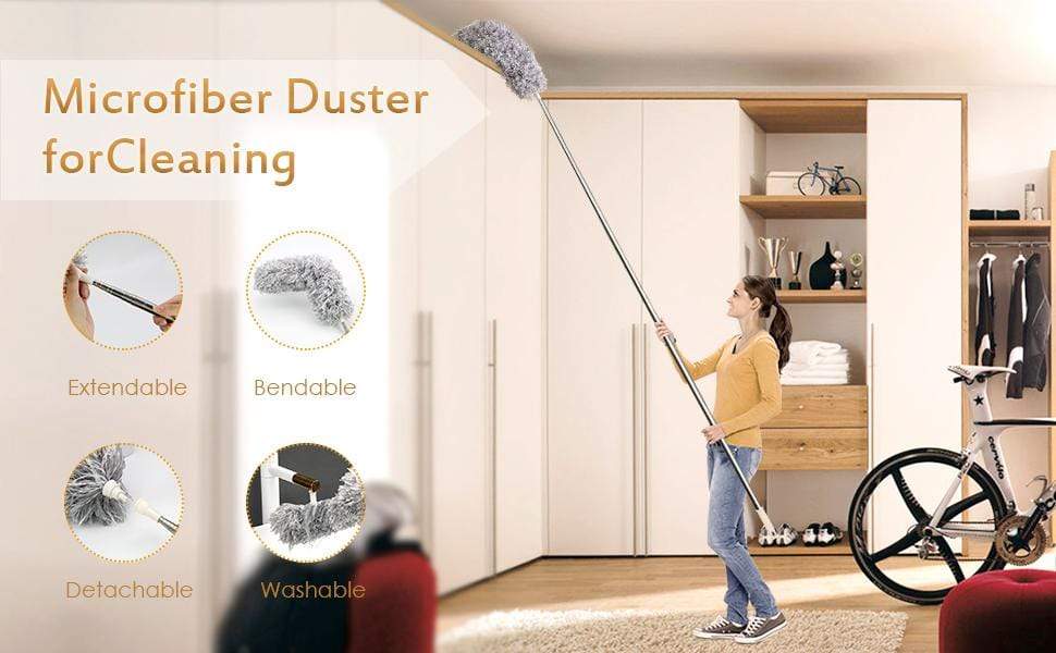 Microfiber Cleaning Broom Ceiling Extendable Flexible Broom Microfiber Cleaning Broom