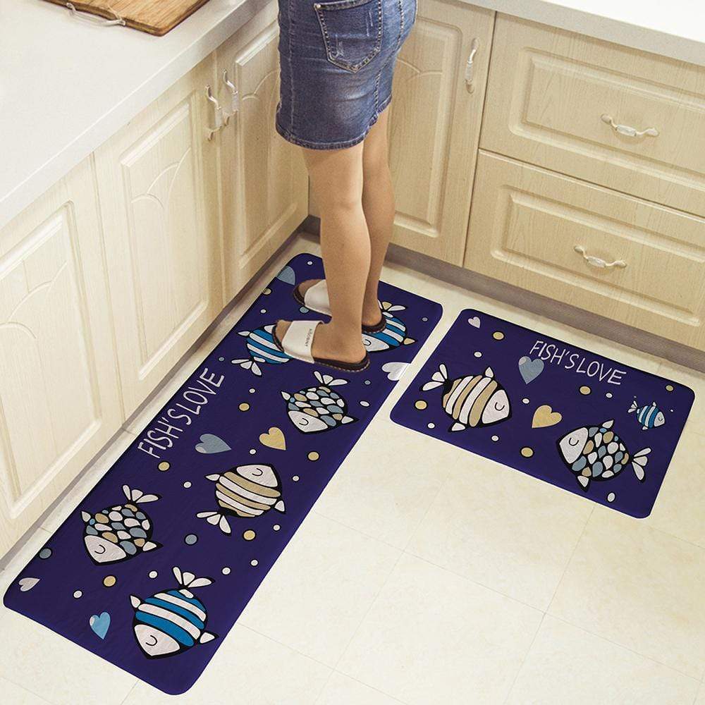 Microfiber Floor Anti Slip Mat Non Slip Kitchen Mat Blue Lagoon Microfiber Non-slip Kitchen Mat