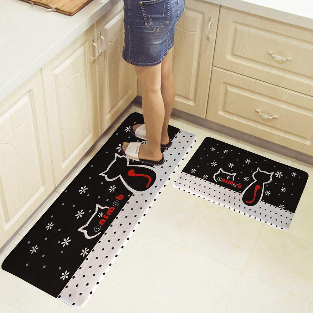 Microfiber Floor Anti Slip Mat Non Slip Kitchen Mat Shady Kitty Microfiber Non-slip Kitchen Mat