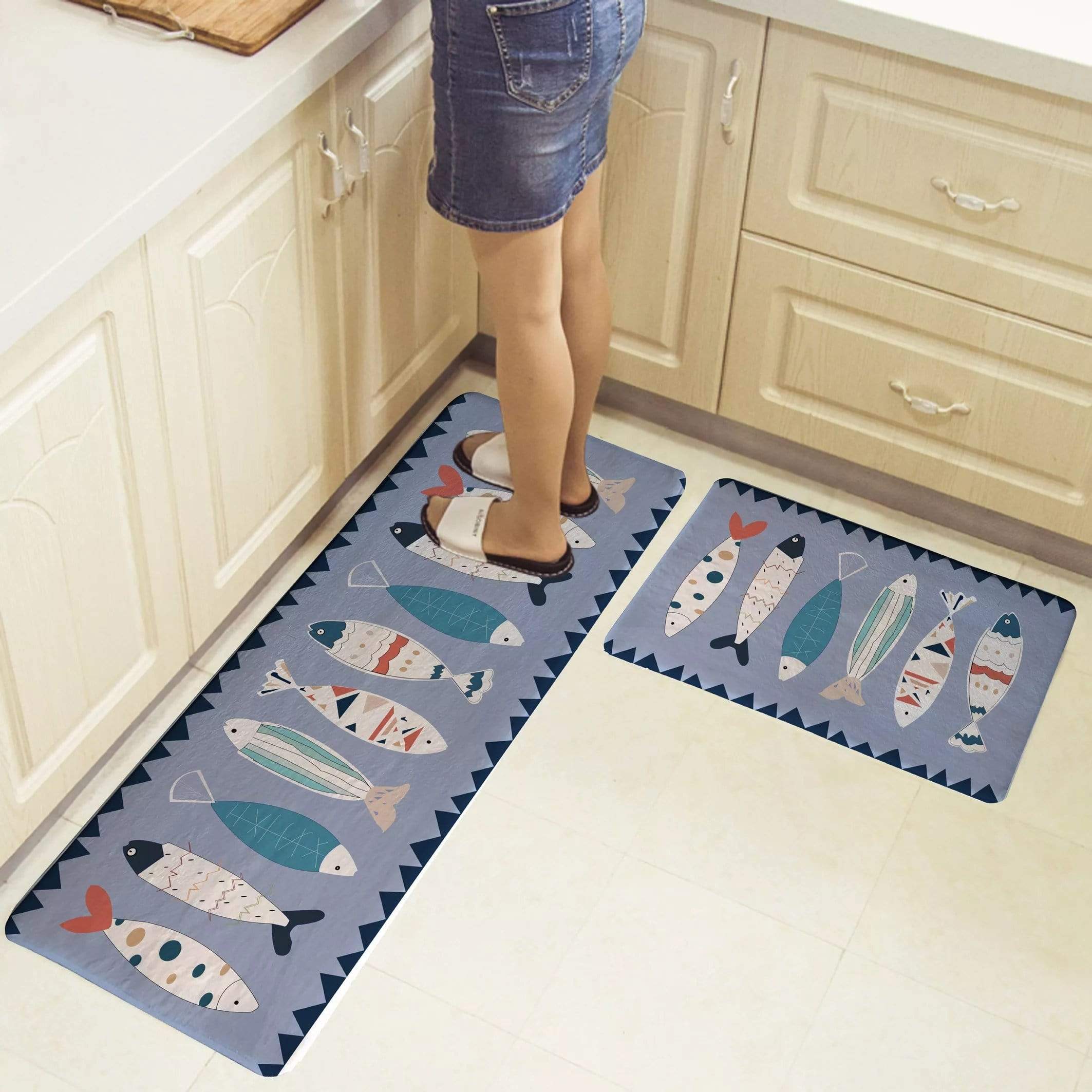 Microfiber Floor Anti Slip Mat Non Slip Kitchen Mat Something's Fishy Microfiber Non-slip Kitchen Mat