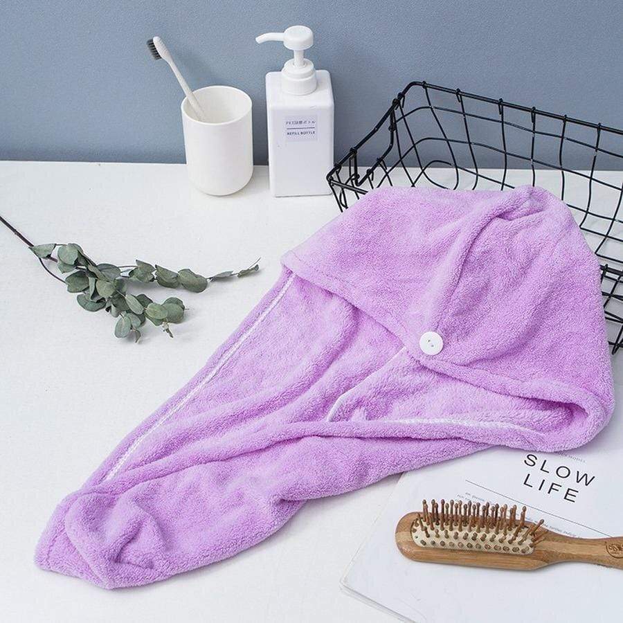 Microfiber Hair Towel Instant Quick Dry Towel Wrap Purple Microfiber Hair Towel