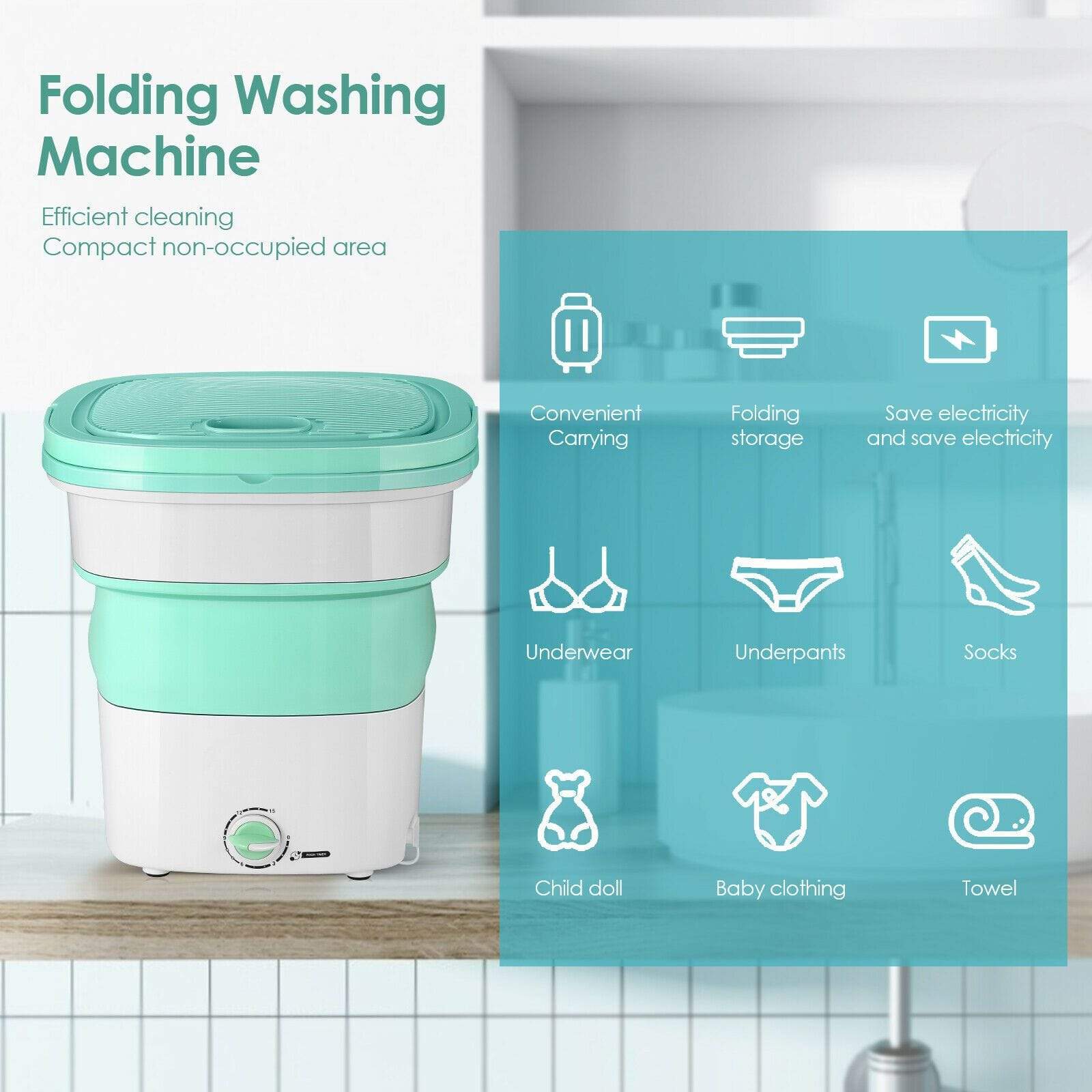 Mini Folding Washing Machine Portable Bucket Washer Compact Mini Folding Washing Machine