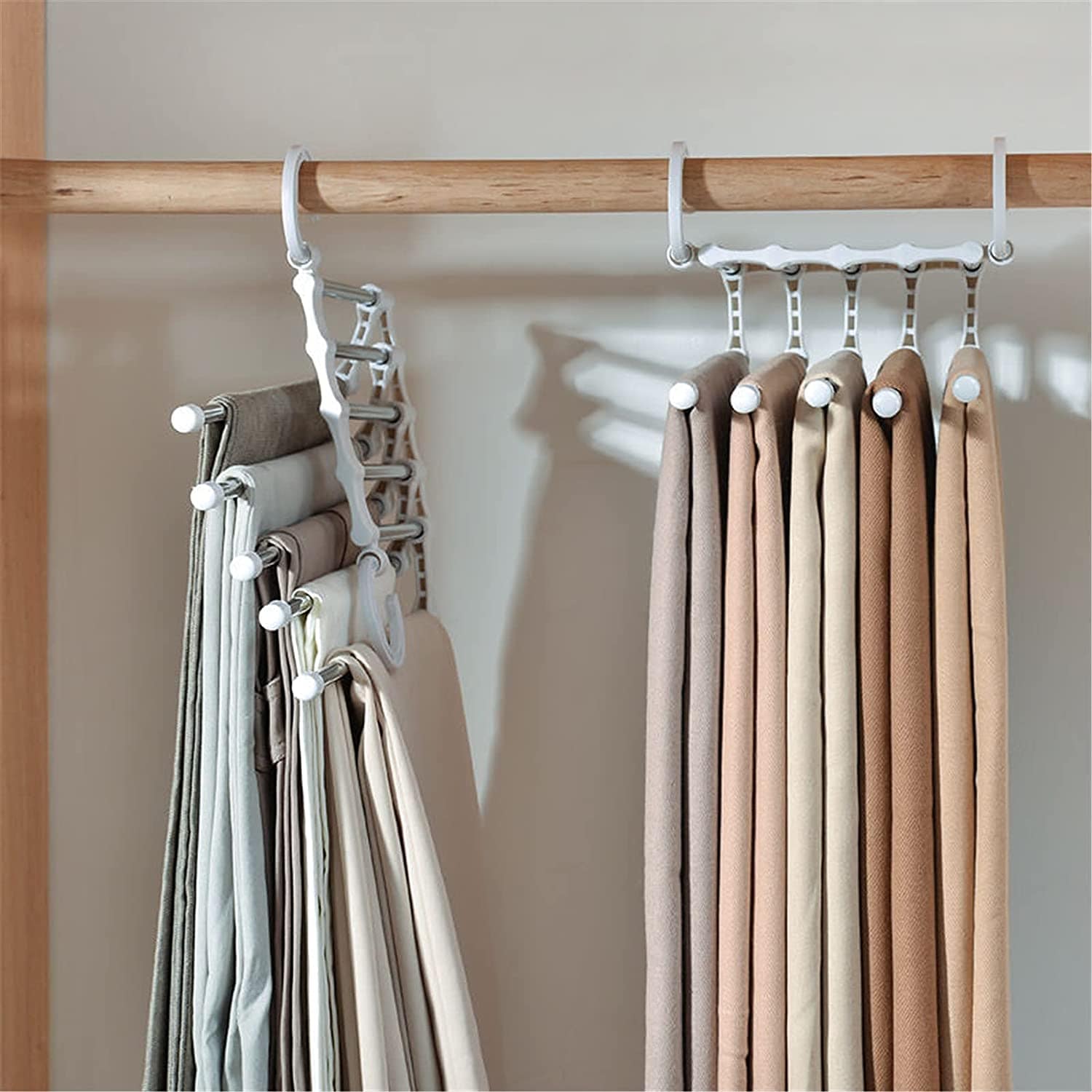 Multi Layer Hanger for Clothes Foldable Space Saving Hanger Grey / Pack of 2 Multi-layer Foldable Clothes Hanger