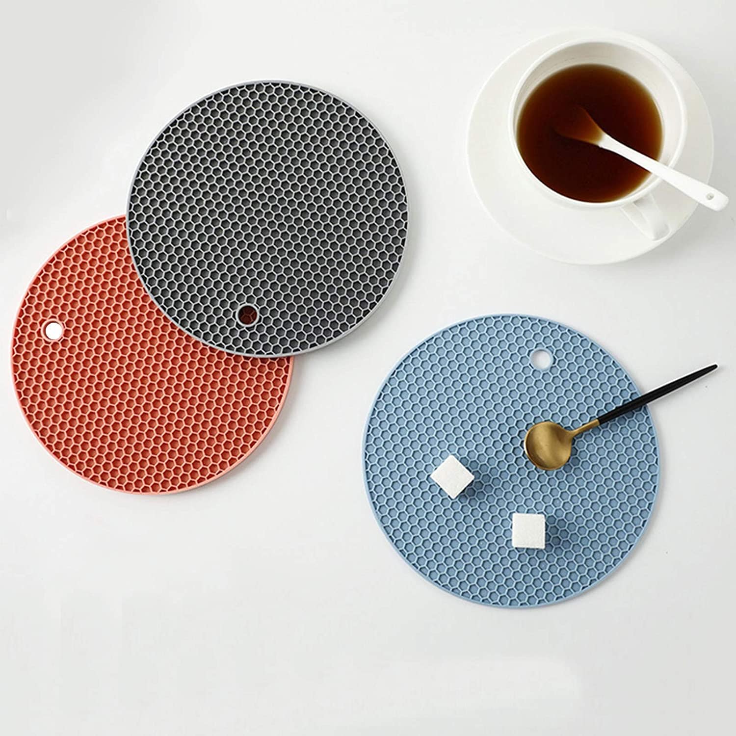 Multipurpose Round Silicone Mat Dining Table Coaster Mat (Pack of 4) Multipurpose Round Silicone Mat (Pack of 4)