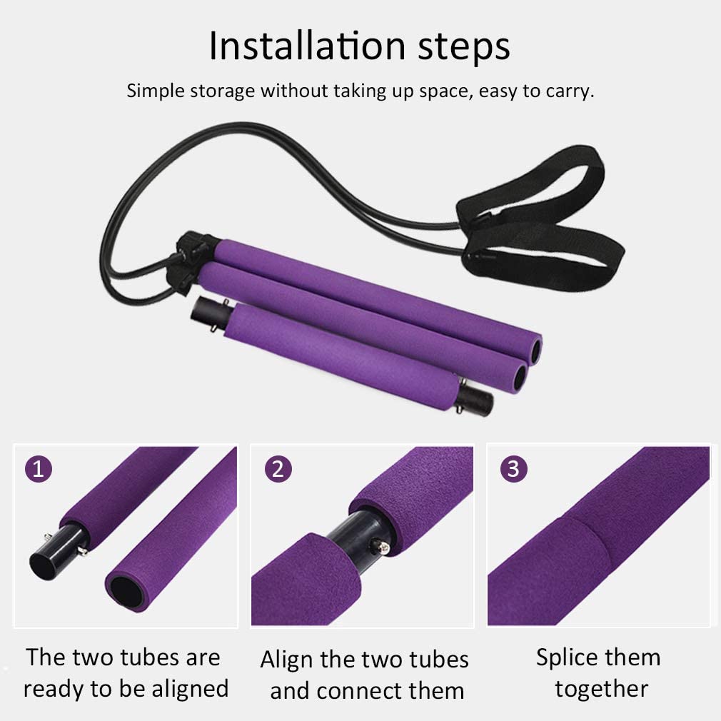 Pilates Bar Kit Home Gym Workout Equipment Portable Pilates Bar Kit