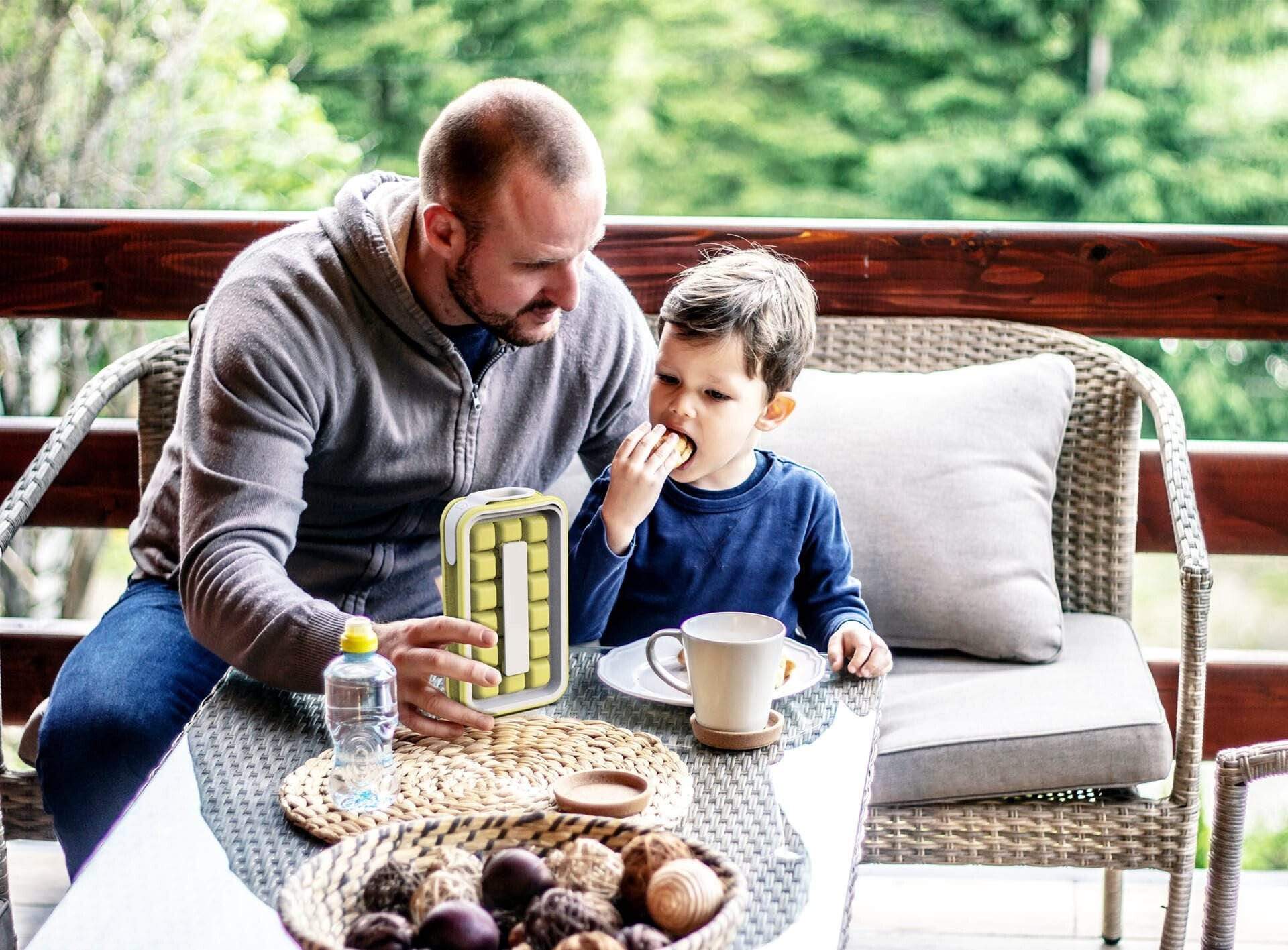 Pop Up Ice Cube Maker Portable Ice Container Bucket Pale Lemon Pop Up Ice Cube Maker