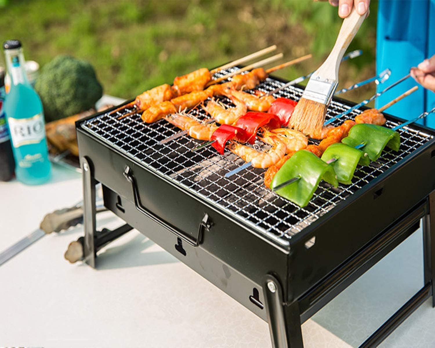 Portable Barbeque Grill Folding Outdoor Charcoal Bbq for Camping Início Portable Barbecue Grill