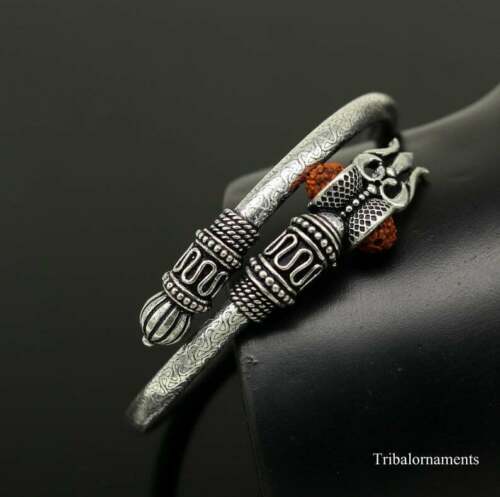 Shiva Rudraksha Religious Kada Mens Womens Om Bracelet  Zirconia Kada