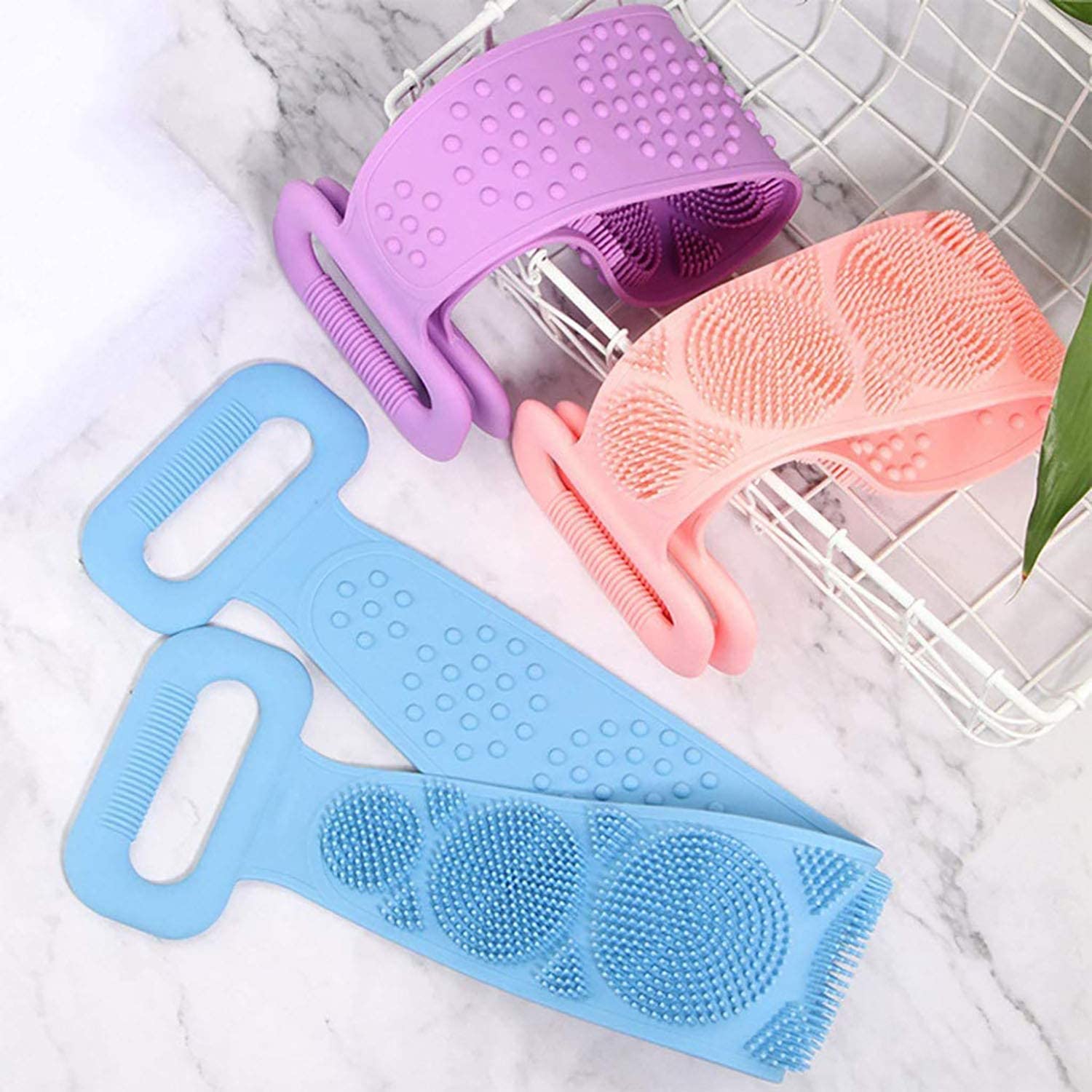Silicone Bath Scrubber for Back Shower Body Exfoliating Scrubber Silicone Back Scrubber - Pack of 2