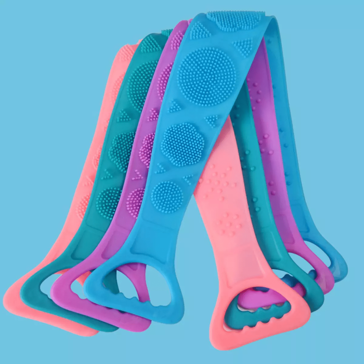 Silicone Bath Scrubber for Back Shower Body Exfoliating Scrubber Silicone Back Scrubber - Pack of 2