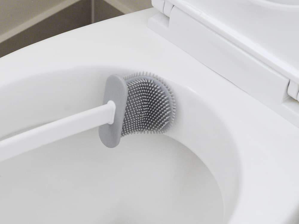 Silicone Toilet Brush Cleaner with Holder Bathroom Sink Cleaner Silicone Toilet Brush With Holder