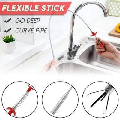 Sink Drain Cleaner Tool Bathroom Drain Clog Remover Wire Cable Drain Cleaner Tool