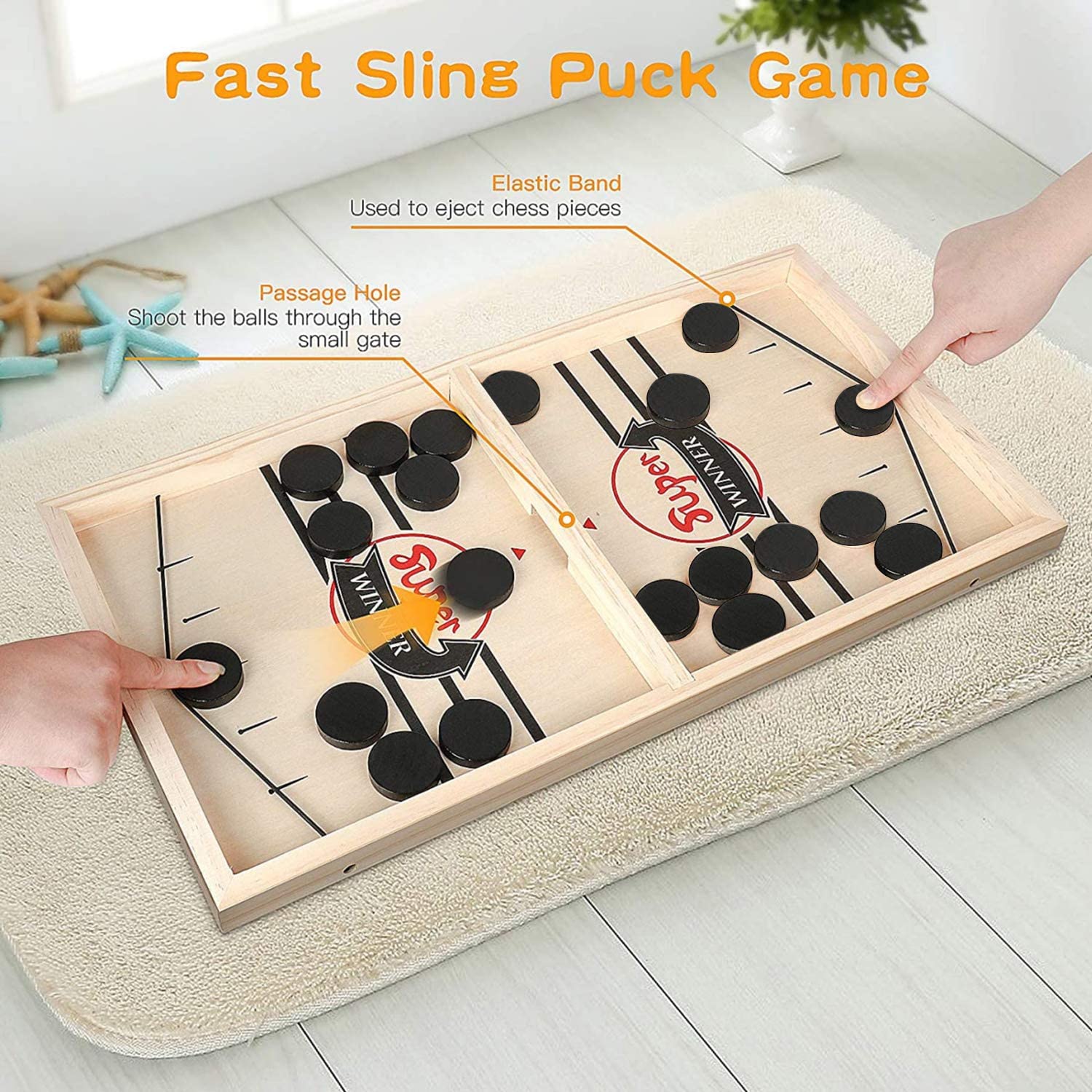 Slingshot Board Game Fast Sling Puck Game Mini Foosball  Sling Puck Game