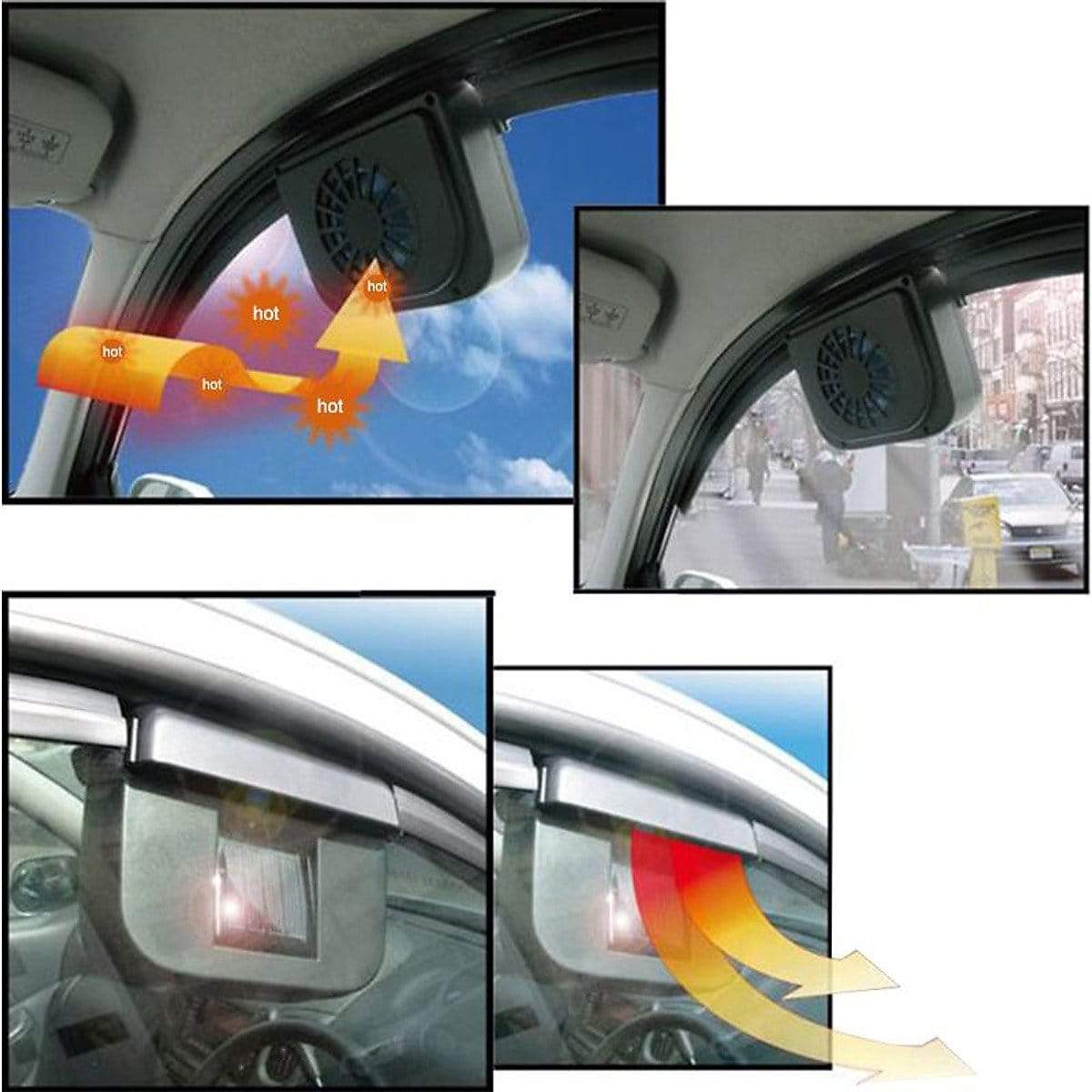 Solar Car Fan Window Exhaust Ventilation Powerful Fan Solar Car Window Exhaust Fan