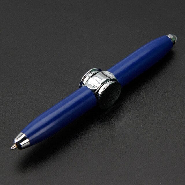 Spinning Ball Point Pen Metal Fidget Pen For Gift Fingertip Ballpen Blue Spinning Ballpoint Fidget Pen