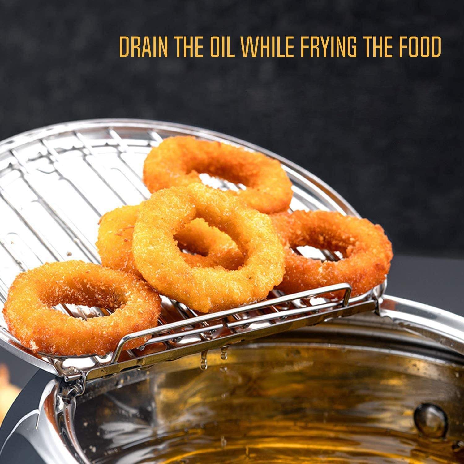 Stainless Steel Deep Frying Pot With Strainer Stainless Steel Deep Frying Pot With Strainer