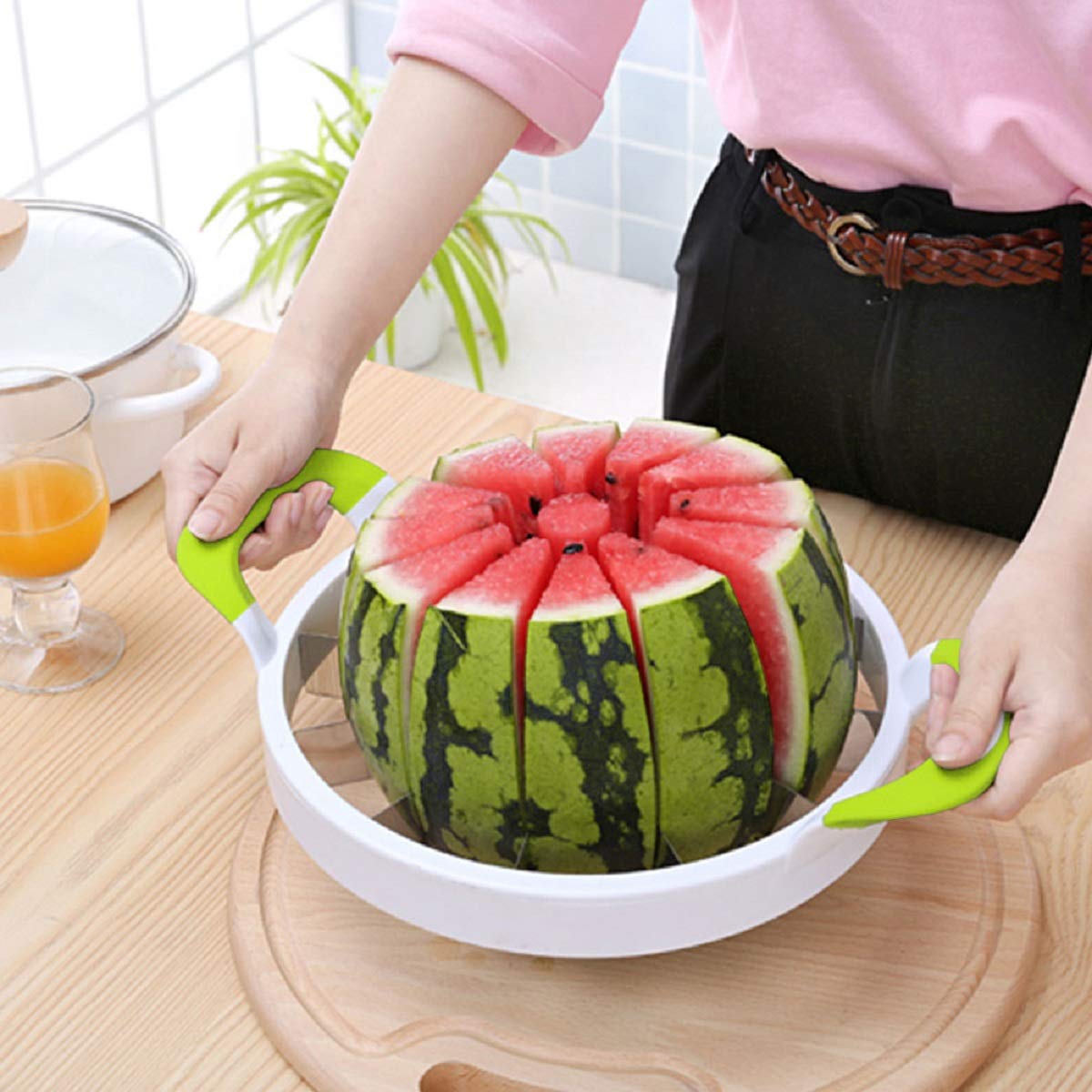 Stainless Steel Fruit Slicer Watermelon Pineapple Chopper Cake Pie Cutter Stainless Steel Fruit Slicer