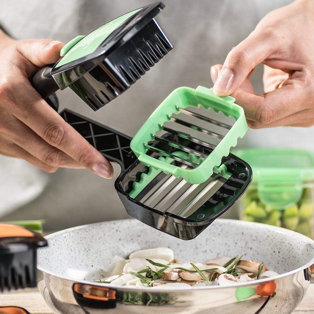 Vegetable Fruit Salad Cutter Slicer Dicer Machine Shredders & Slicers Green Vegetable Fruit Salad Cutter Slicer Dicer Machine
