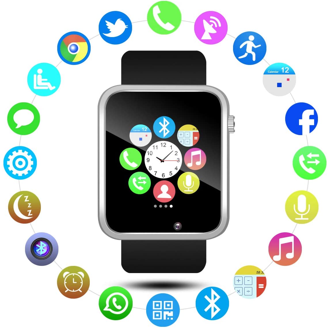 Waterproof Pedometer Sports Watch Fitness Tracker Bluetooth - Smartwatch Smart Watches Smartwatch