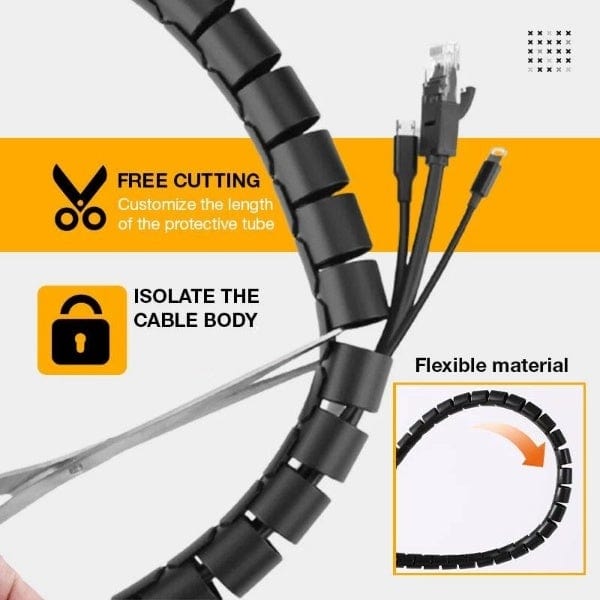 Wire Cable Sleeve Organizer Wire Cover Strip for Insulation - Flexible Spiral Cable Organizer Flexible Spiral Cable Organizer