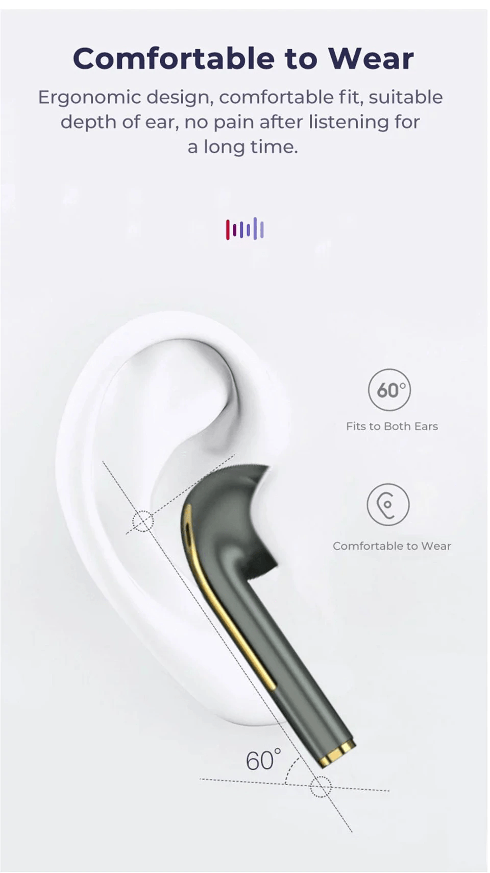 Wireless Bluetooth Waterproof Rechargeable Earbud - True Wireless Earbuds True Wireless Earbuds